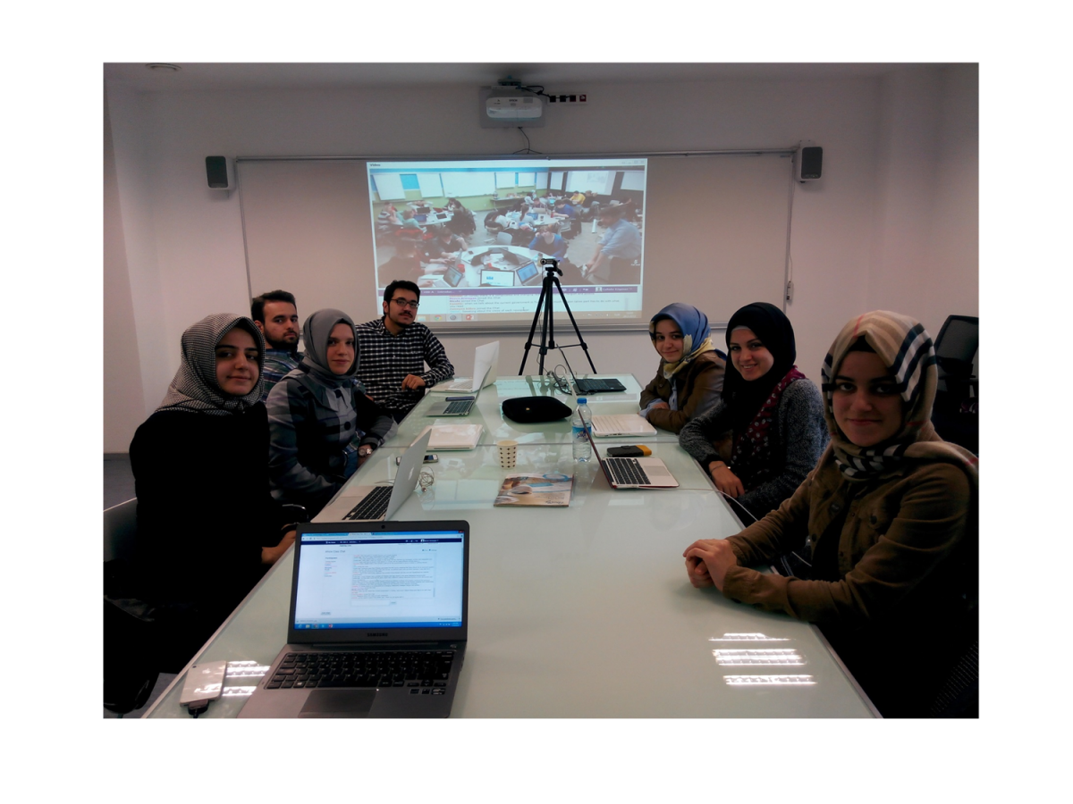 Classroom in Istanbul, with WLU on screen