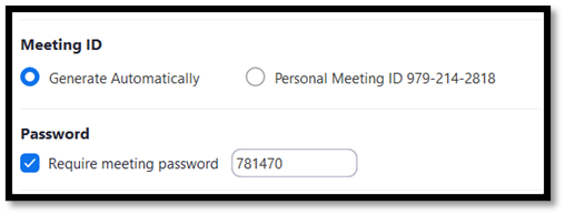 random zoom meeting id and password