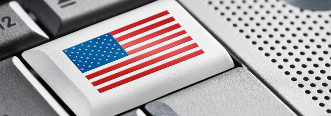 USA flag on a key from a keyboard