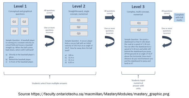 An illustration of the structure of a mastery module