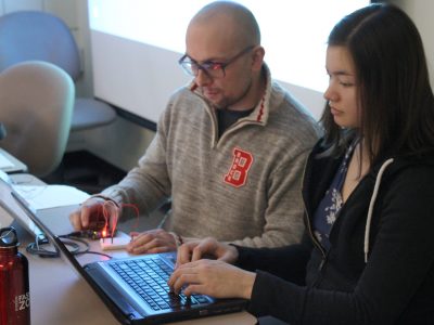 students at a desk