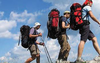 hikers walking