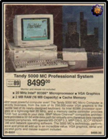 Old advertisement for the Tandy Workstation
