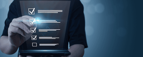 Holding a digital checklist
