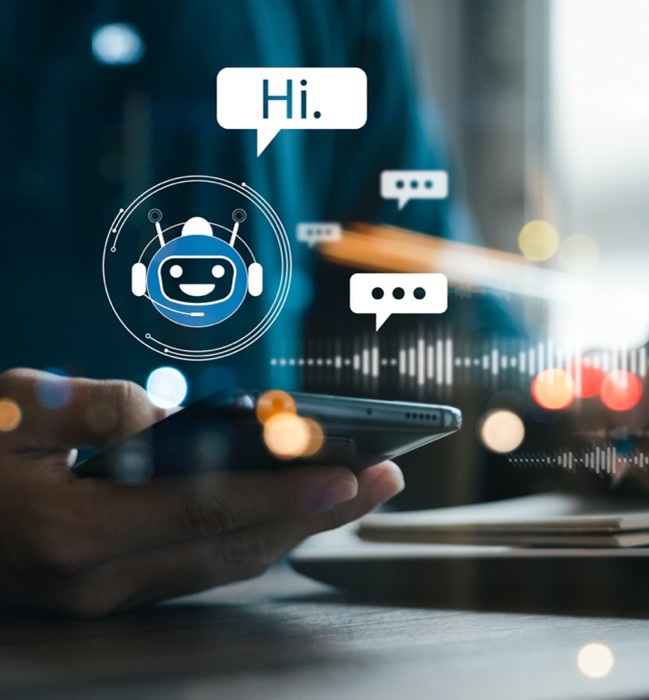 A person using ChatGPT on their cellphone