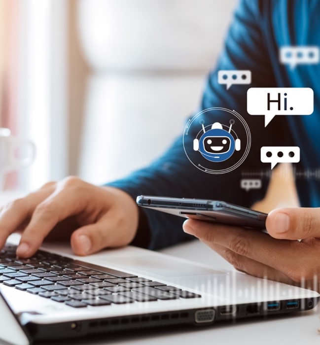 A person using a chat application on cellphone 