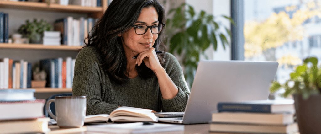 Person reading their laptop