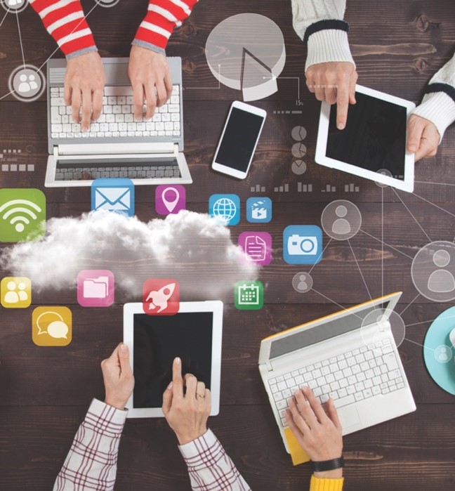 working on technology