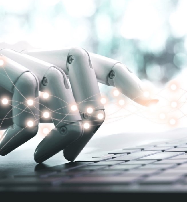 Robot hand using a keyboard