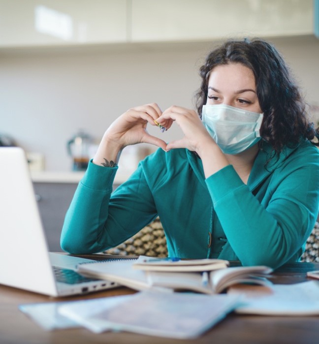 Person in front of a laptop 